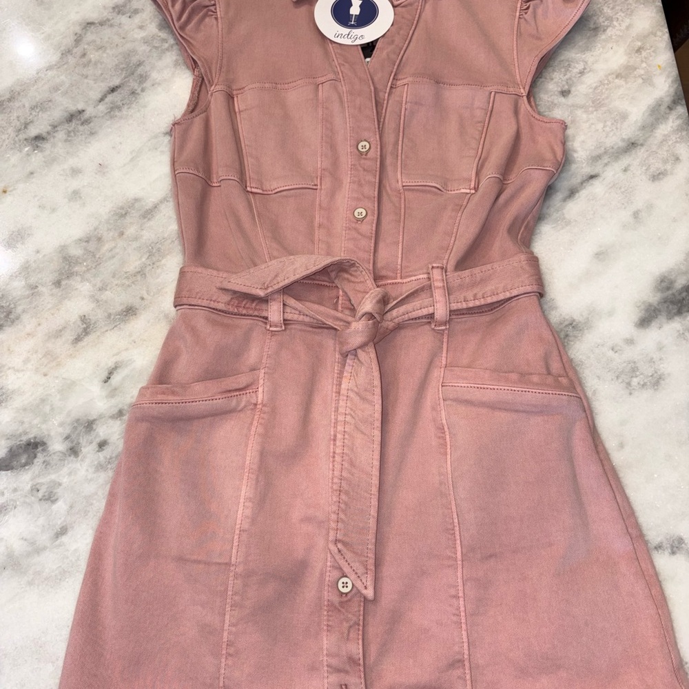 PAIGE Mauve Button-Down Mini Dress
